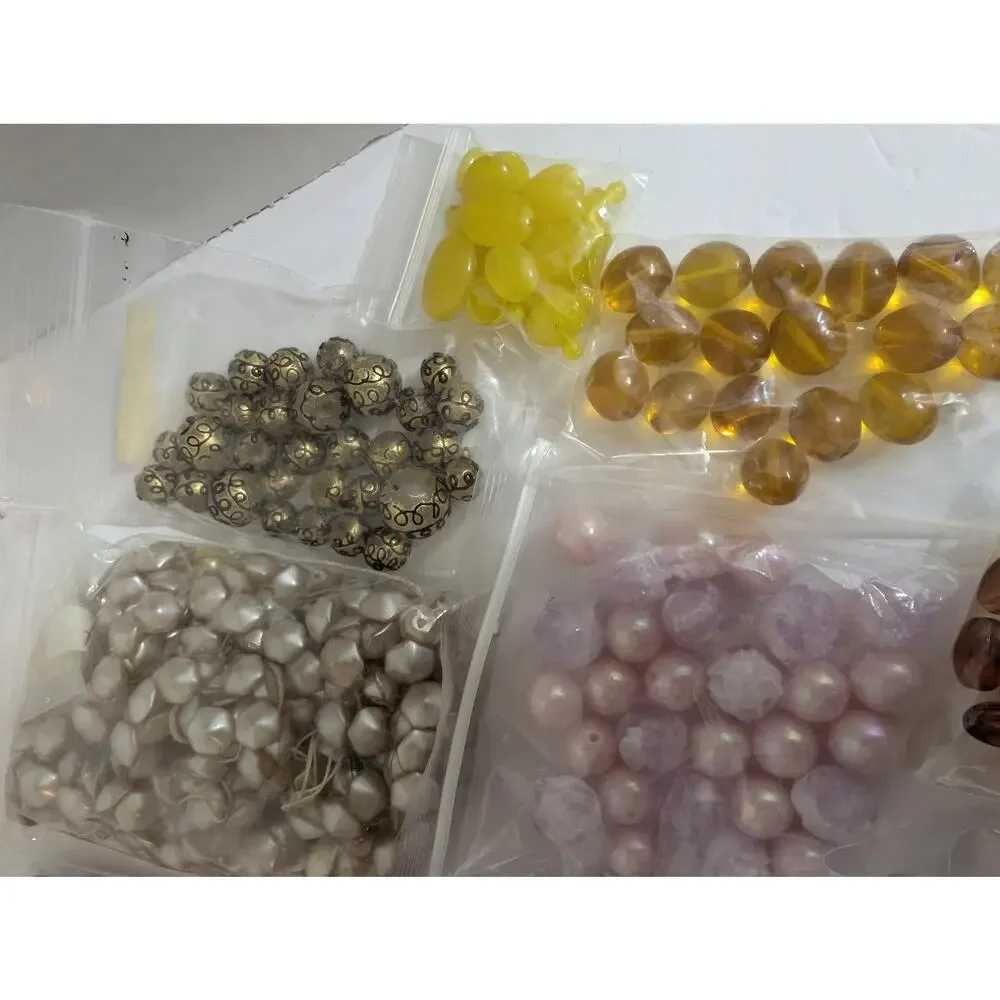 Large Mixed Crafting Bead Lot Glass Shell Stone Pearl Beads Destash Supply